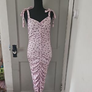 Floral Pink Midi Dress